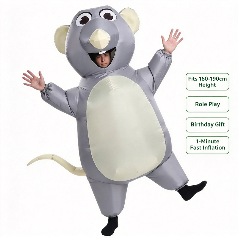 Halloween Costume Kids - Disfraz de ratón gris inflable para