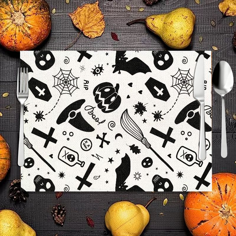 Spider Web Halloween Decoration - VIKAMA - Juego de 2/4/6 Manteles