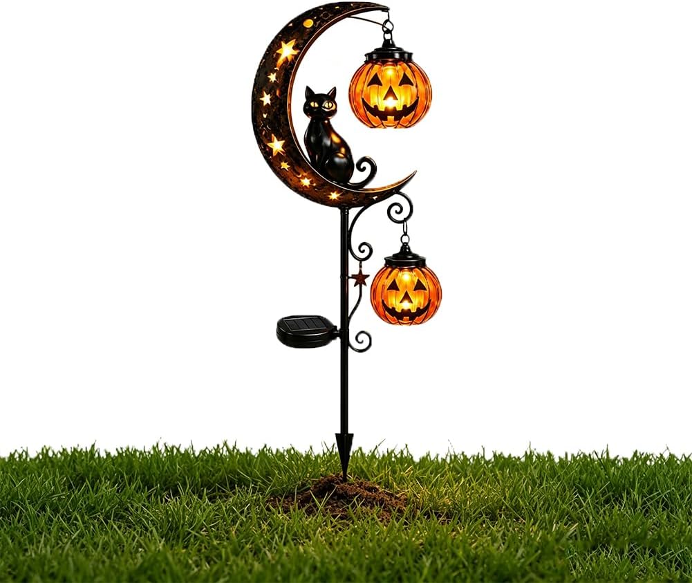 Pumpkin Lantern Halloween - Luz solar para jardín con diseño
