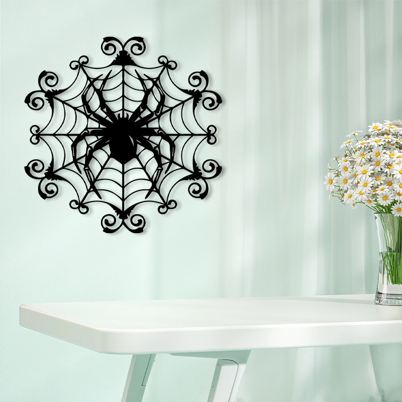 1 decoración de pared de metal - Spider Web Halloween Decoration reseña y precio