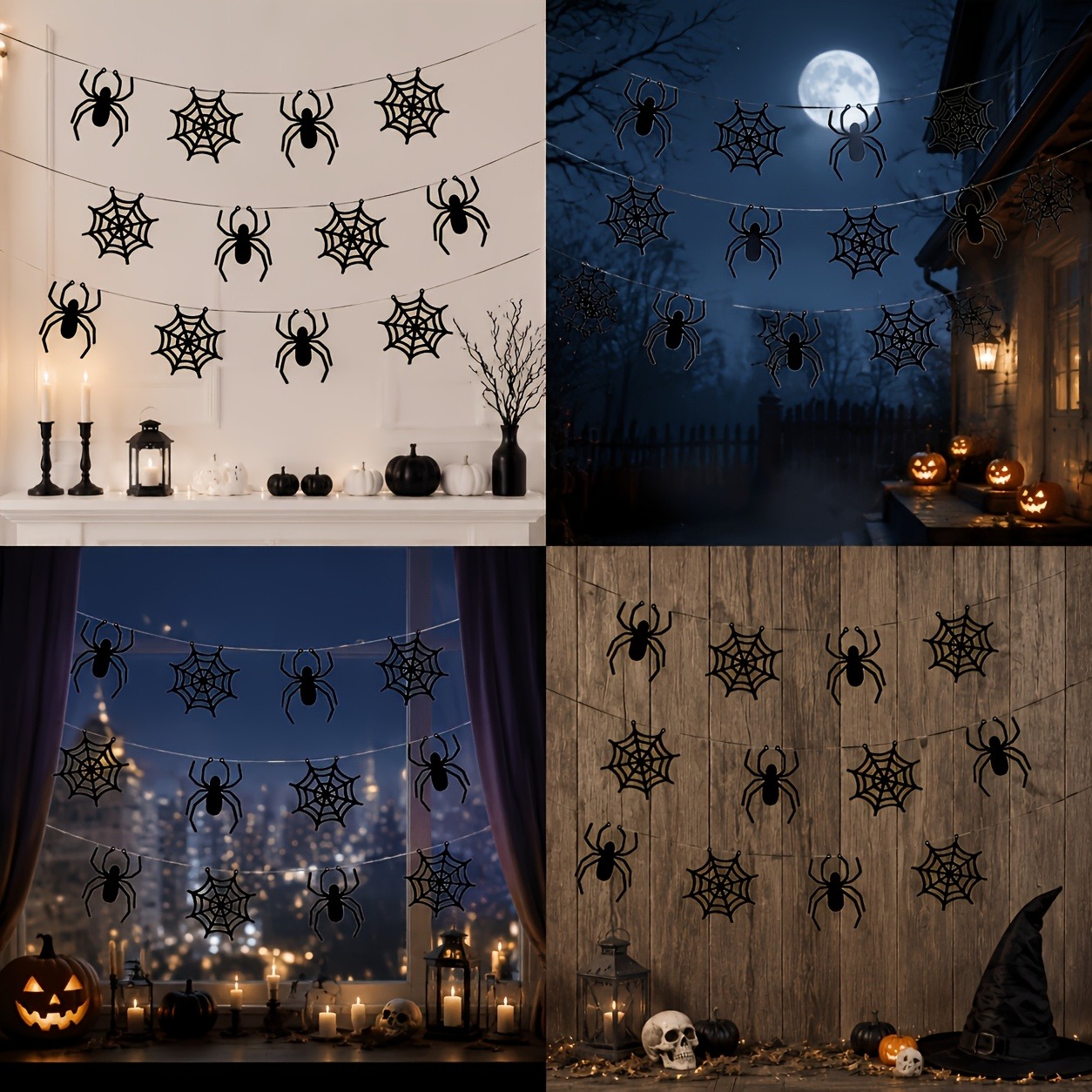 2 juegos de guirnaldas de tela - Spider Web Halloween Decoration reseña y precio