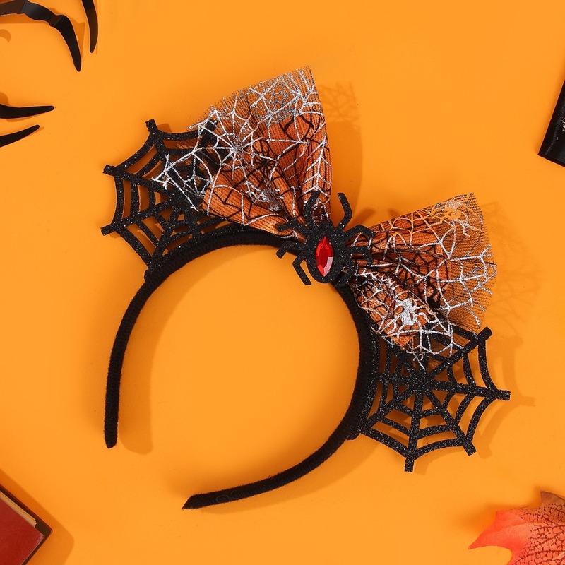 Diadema de Tul Negra con Lazo  - Spider Web Halloween Decoration reseña y precio