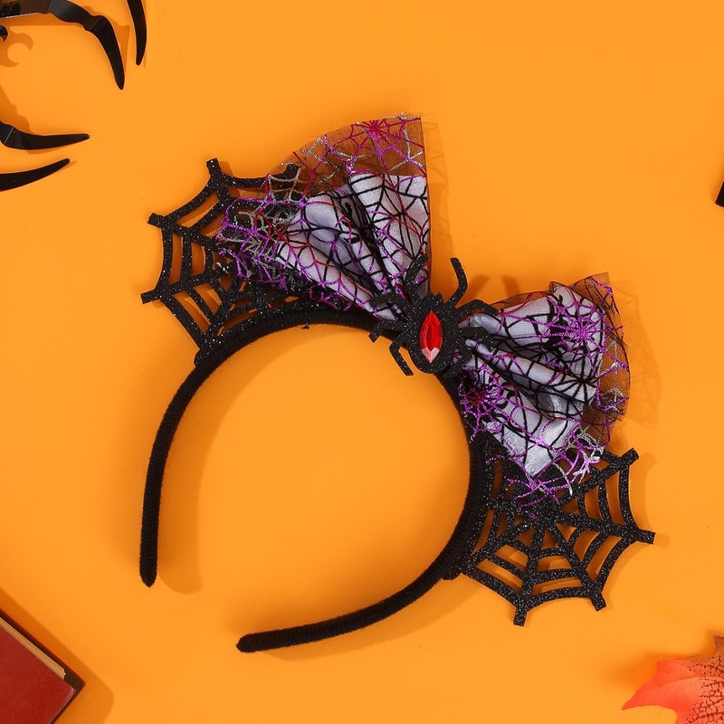 Diadema de Tul Negra con Lazo  - Spider Web Halloween Decoration reseña y precio