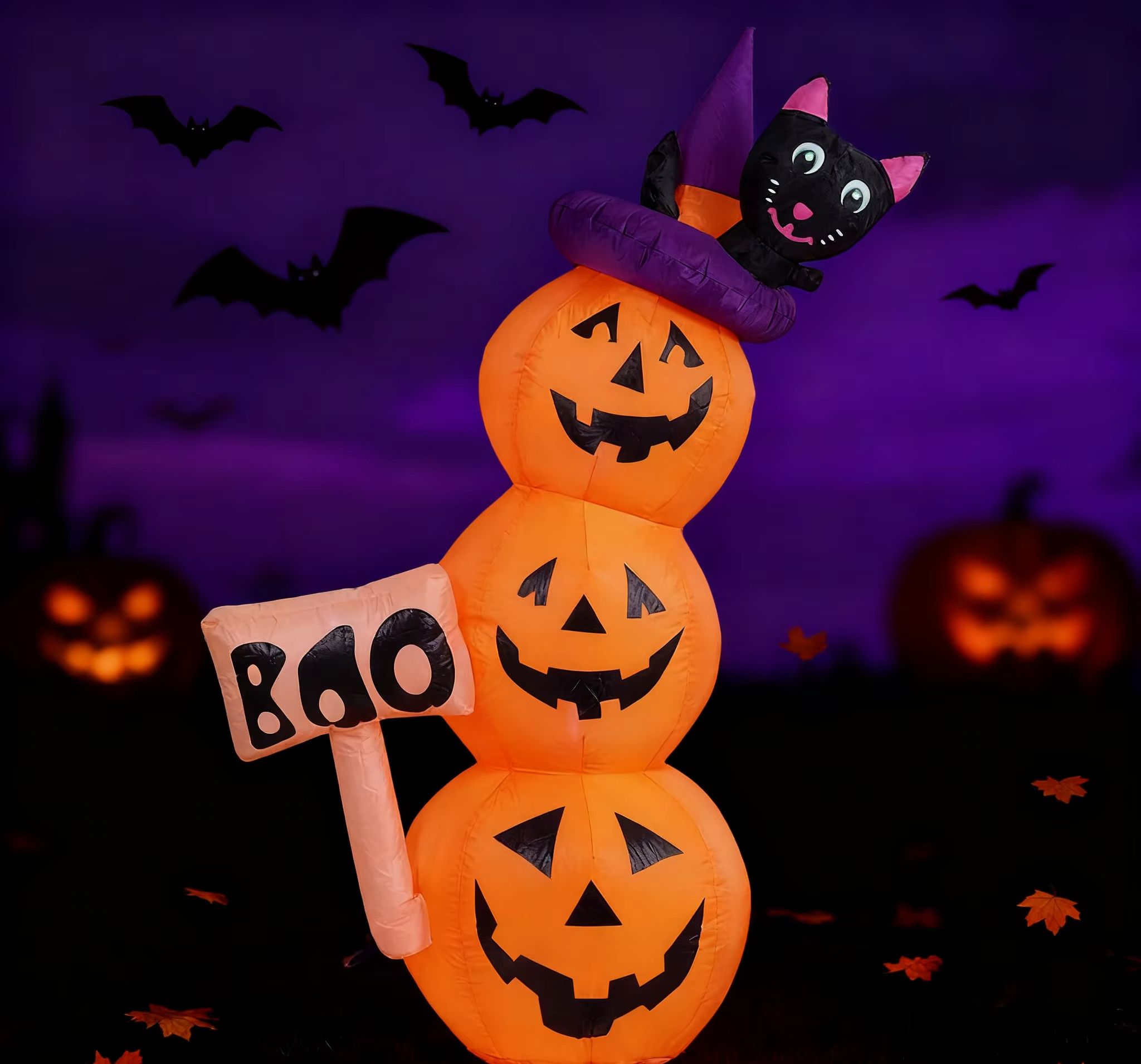 Calabazas Apiladas Inflables d - Halloween Pumpkin Decor Led reseña y precio