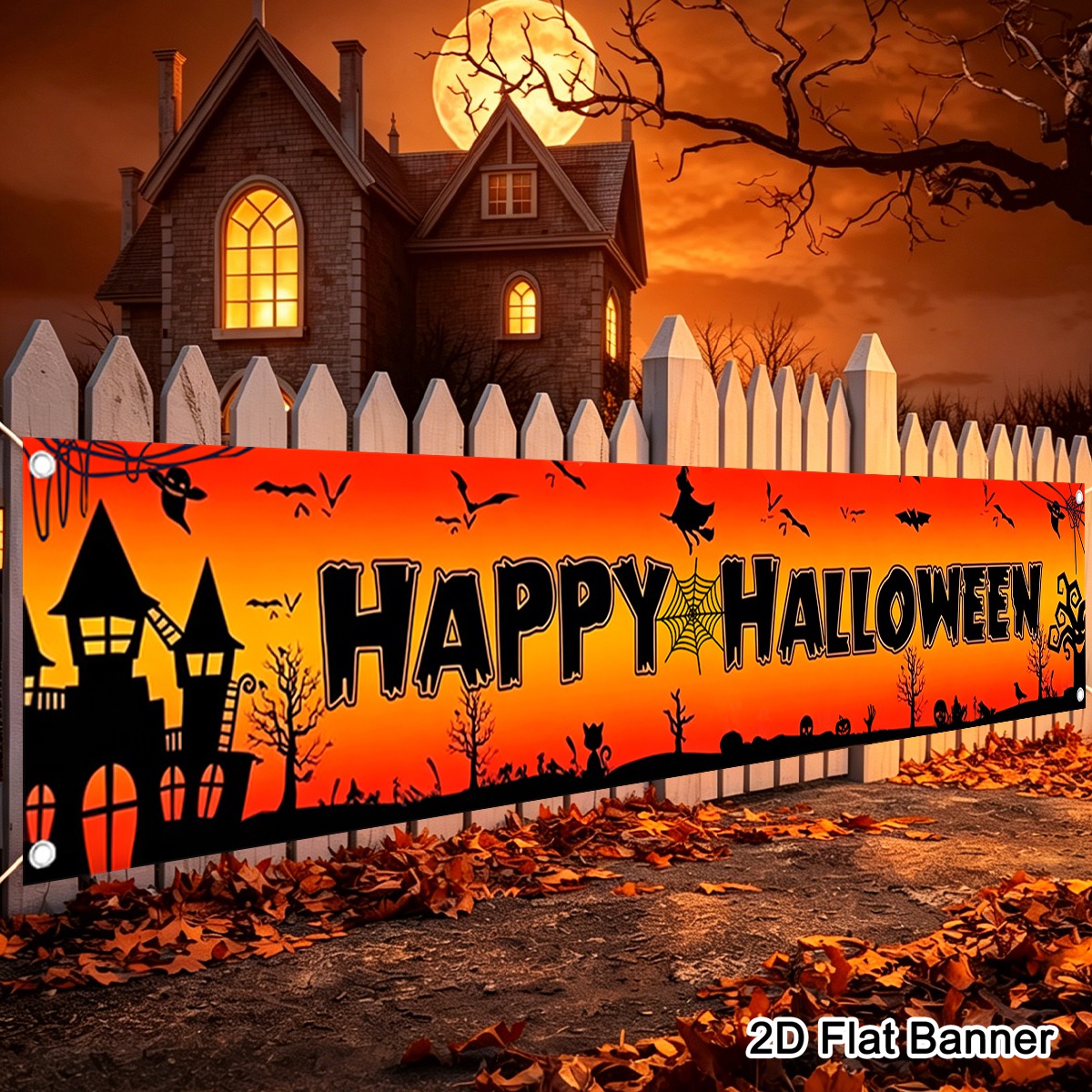 1 unidad de pancarta de poliés - Pumpkin Lantern Halloween reseña y precio