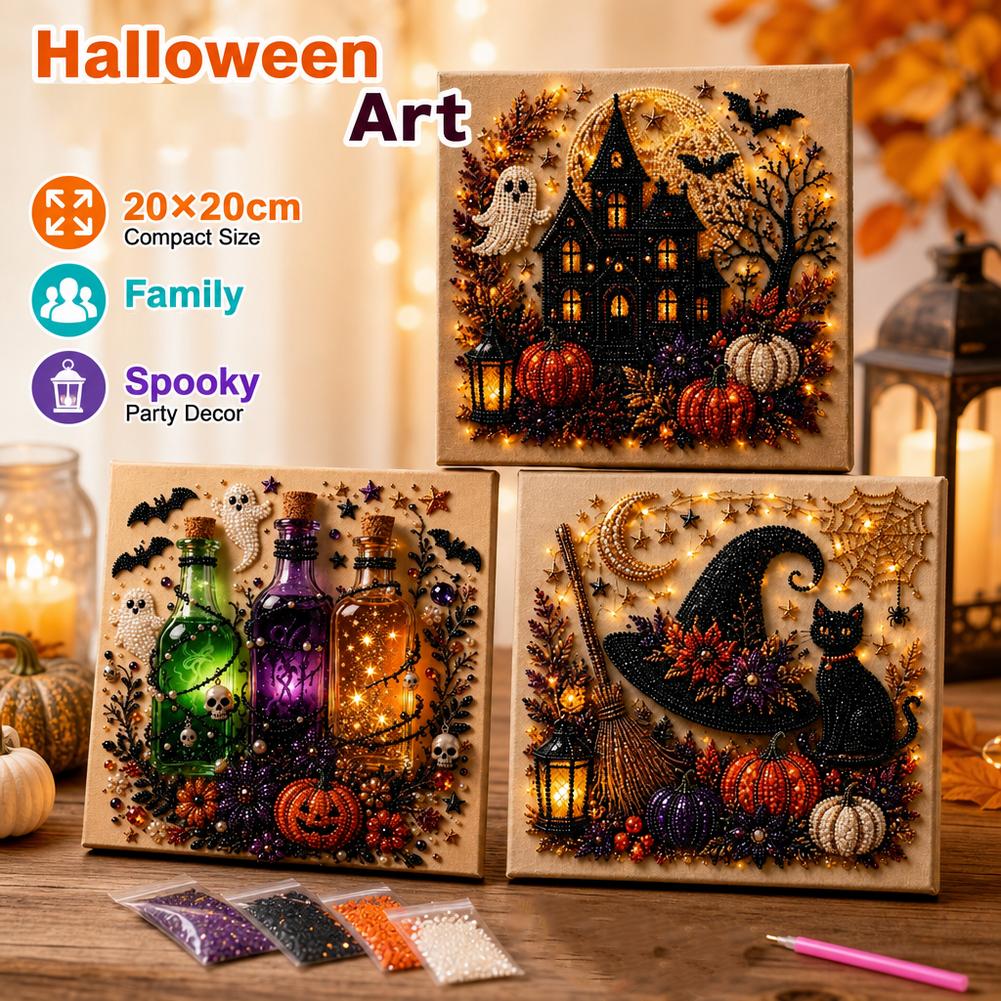 Kit de Arte 3D con Perlas de F - Pumpkin Lantern Halloween reseña y precio