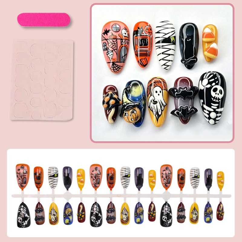 30 Uñas Postizas de Halloween, - Halloween Skeleton Decoration reseña y precio