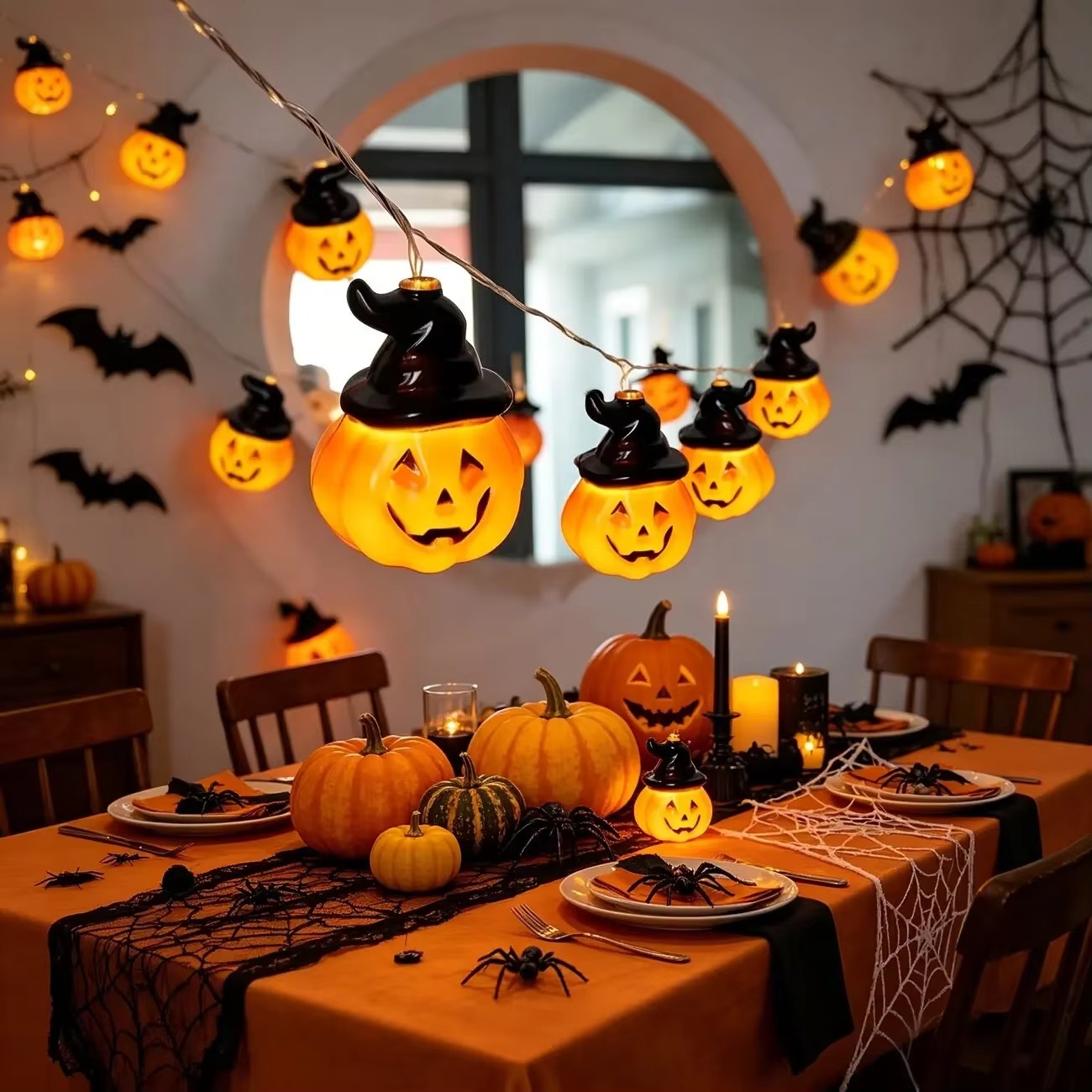 Guirnalda de luces con forma d - Halloween Led String Lights Orange reseña y precio