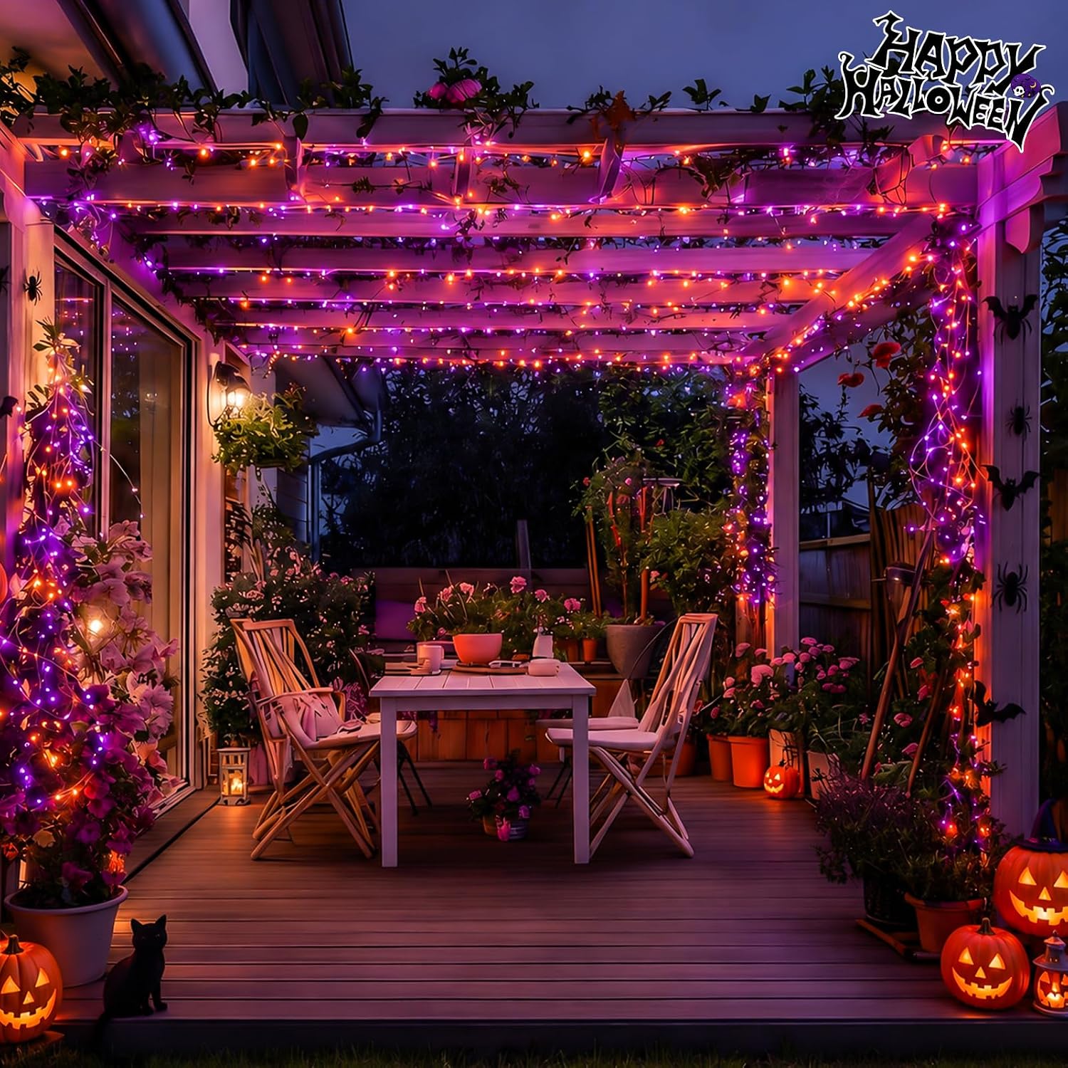 Luces Solares de Cadena de Ala - Halloween Led String Lights Orange reseña y precio