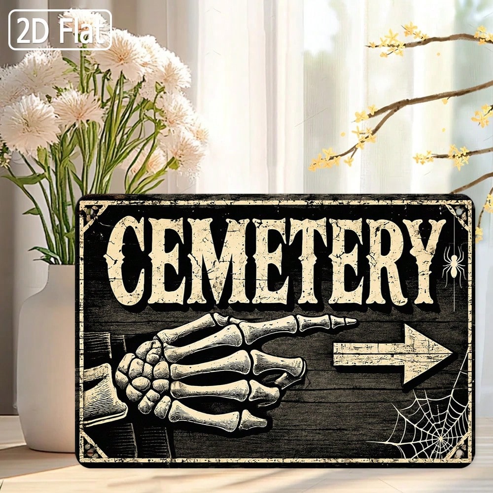 1 unidad, letrero de hojalata  - Halloween Skeleton Decoration reseña y precio