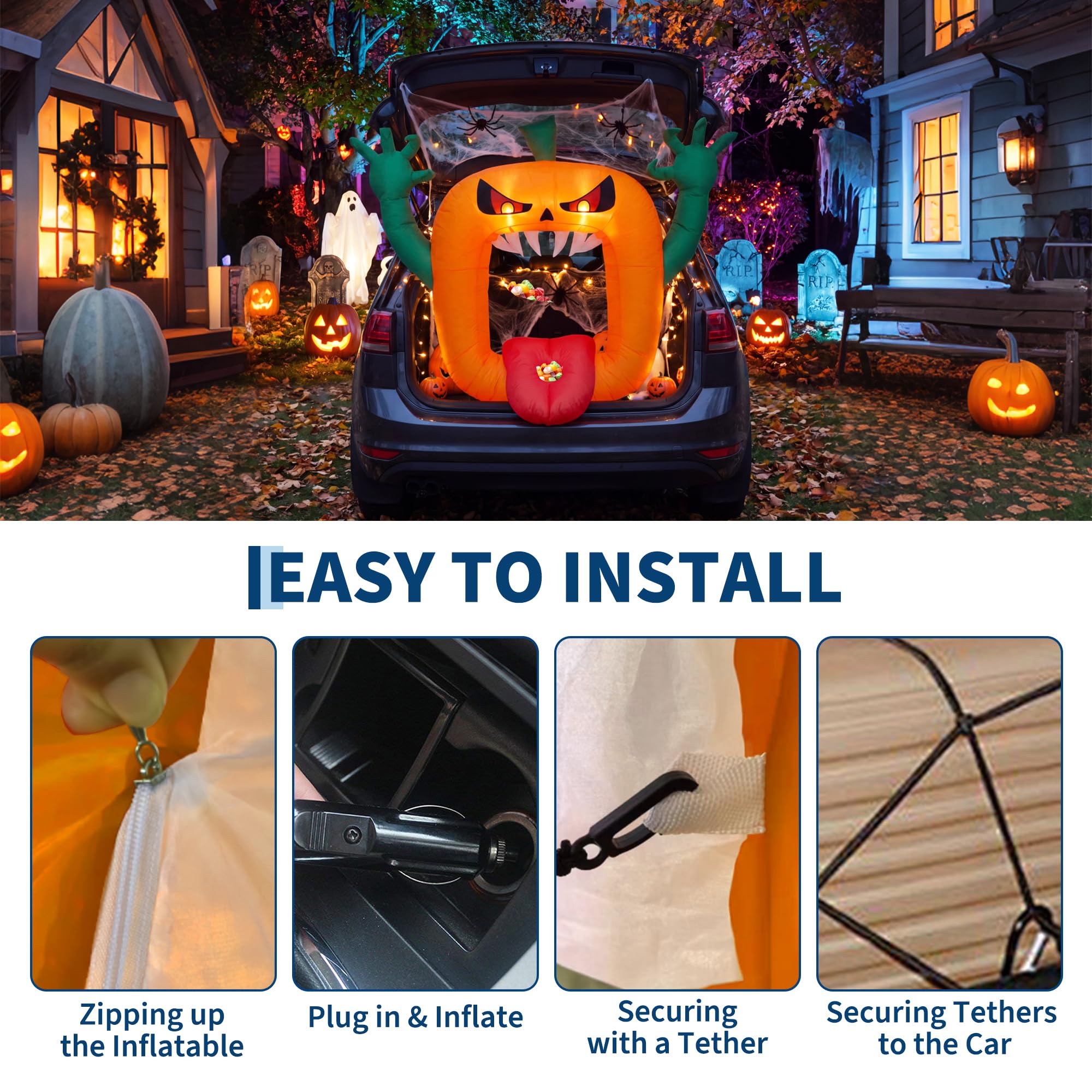 Decoración inflable de Hallowe - Halloween Pumpkin Decor Led reseña y precio