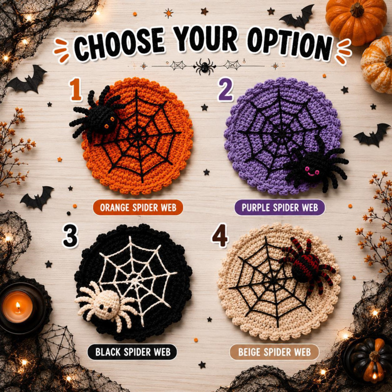 Posavasos de ganchillo con dis - Spider Web Halloween Decoration reseña y precio