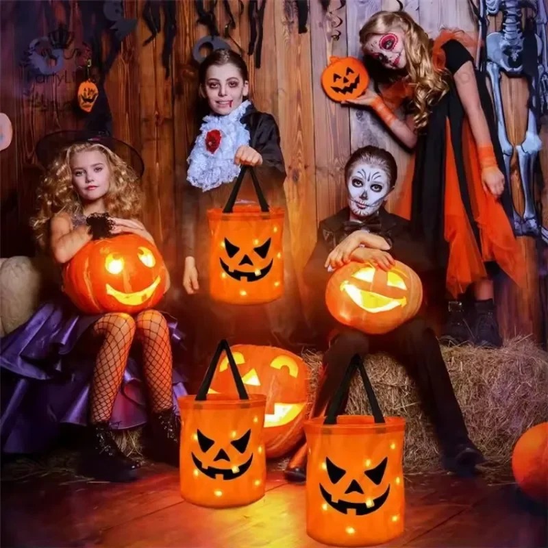 1-10PC Cesta de calabaza LED d - Halloween Pumpkin Decor Led reseña y precio