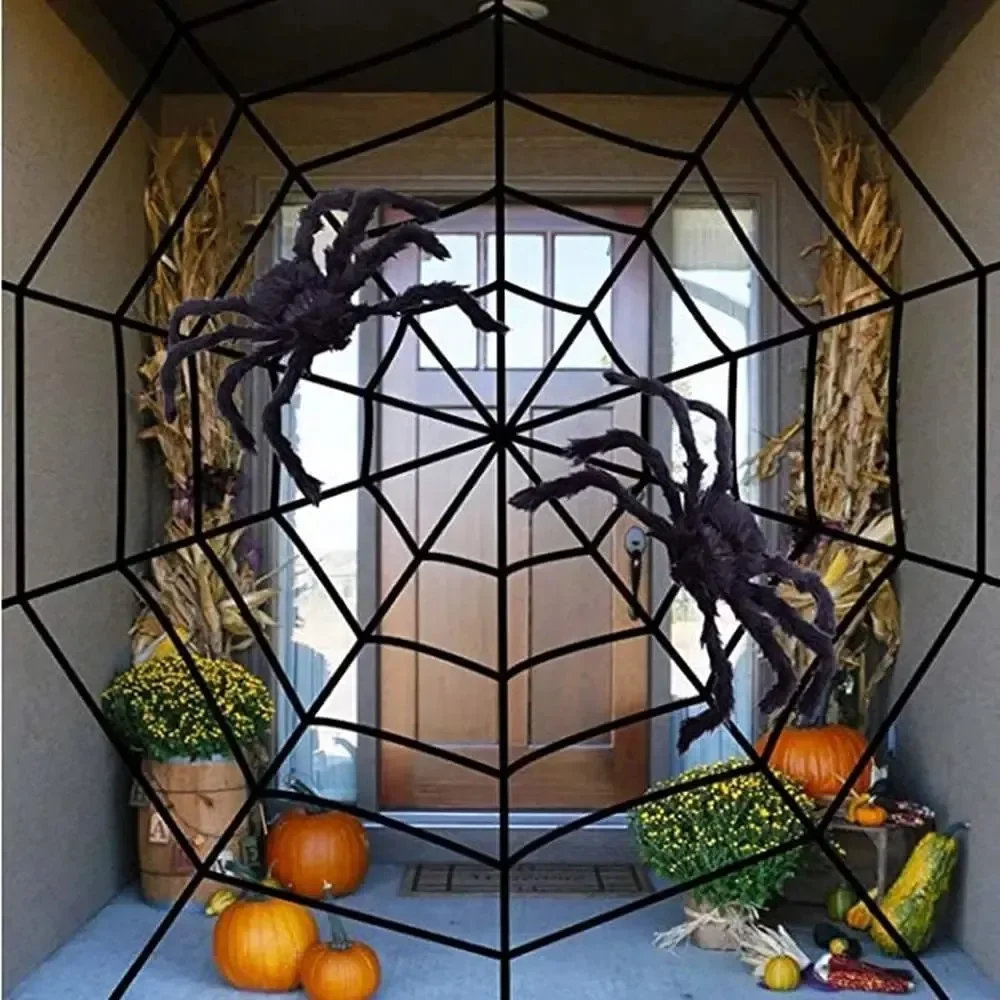 1-2 unidades de araña de peluc - Spider Web Halloween Decoration reseña y precio